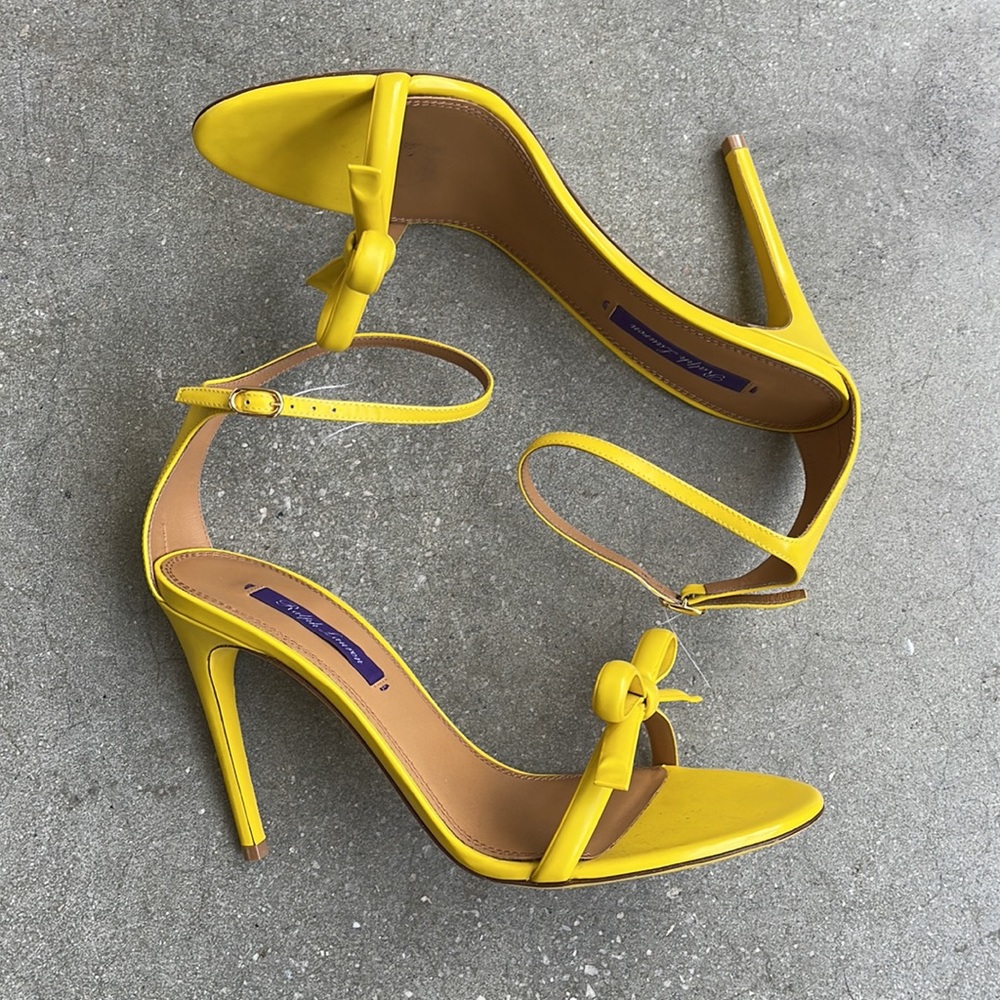 Ralph Lauren Purple Label Jennefer heeled sandals with bows size 39.5 / 9.5